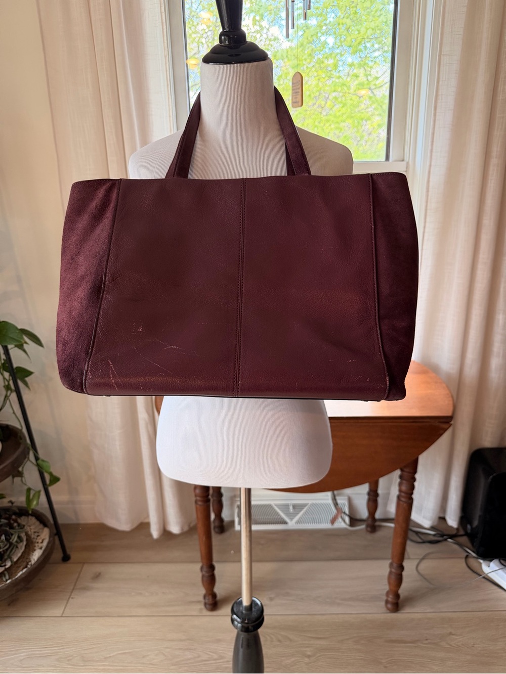 Kate Spade Roselyn Hunts Place Wine Suede Leather Tote Bag - Picture 4 of 11